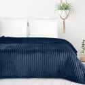 Koc narzuta 150x200 Soft granatowy z mikrofibry prążki D91 Koc narzuta 150x200 Soft granatowy z mikrofibry prążki D91