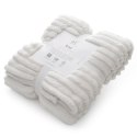 Koc narzuta 170x210 Soft biały z mikrofibry prążki D91 Koc narzuta 170x210 Soft biały z mikrofibry prążki D91