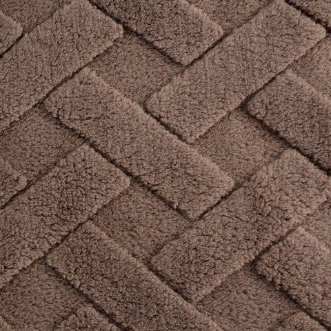 Koc narzuta 70x160 Caro beżowy ciemny z mikrofibry na fotel D91 Koc narzuta 70x160 Caro beżowy ciemny z mikrofibry na fotel D91