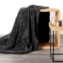 Koc narzuta 70x160 Caro stalowy z mikrofibry na fotel D91 Koc narzuta 70x160 Caro stalowy z mikrofibry na fotel D91
