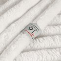 Koc narzuta 70x160 Soft biały z mikrofibry prążki na fotel D91 Koc narzuta 70x160 Soft biały z mikrofibry prążki na fotel D91