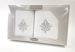 Komplet ręczników w pudełku 2 szt 50x90 70x140 Gift biały wzór 5 Frotex