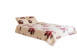 Komplet wełniany merynos - kołdra 200x200 - 2 poduszki 50x60 - prześcieradło wełniane 200x200 - Rosso czerwony Wyroby rehabilita