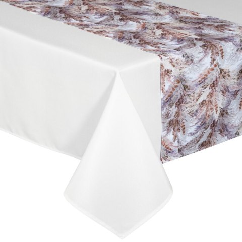 Obrus + bieżnik 140x220+33x220 Anita 4 biały zdobiony wzorem roślinnym Eurofirany Obrus + bieżnik 140x220+33x220 Anita 4 biały zdobiony wzorem roślinnym Eurofirany