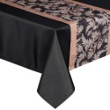 Obrus + bieżnik 140x260+33x260 Anita 1 czarny zdobiony wzorem roślinnym Eurofirany Obrus + bieżnik 140x260+33x260 Anita 1 czarny zdobiony wzorem roślinnym Eurofirany