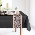 Obrus + bieżnik 140x260+33x260 Anita 1 czarny zdobiony wzorem roślinnym Eurofirany Obrus + bieżnik 140x260+33x260 Anita 1 czarny zdobiony wzorem roślinnym Eurofirany