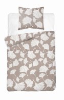 Pościel bawełniana 140x200 beżowa biała liście miłorzębu 5106 B z jedną poszewką Bawełna 32 Pościel bawełniana 140x200 beżowa biała liście miłorzębu 5106 B z jedną poszewką Bawełna 32