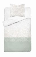 Pościel bawełniana 140x200 biała beżowa miętowa liście 5111 A z jedną poszewką Bawełna 32 Pościel bawełniana 140x200 biała beżowa miętowa liście 5111 A z jedną poszewką Bawełna 32