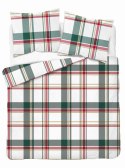Pościel bawełniana 160x200 biała czerwona zielona kratka 5255 A Bawełna 32 Pościel bawełniana 160x200 biała czerwona zielona kratka 5255 A Bawełna 32
