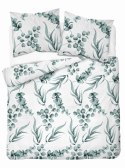 Pościel bawełniana 160x200 biała miętowa liście 5107 A Bawełna 32 Pościel bawełniana 160x200 biała miętowa liście 5107 A Bawełna 32
