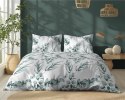 Pościel bawełniana 160x200 biała miętowa liście 5107 A Bawełna 32 Pościel bawełniana 160x200 biała miętowa liście 5107 A Bawełna 32