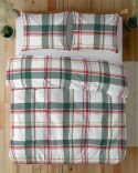 Pościel bawełniana 220x200 biała czerwona zielona kratka 5255 A Bawełna 32 Pościel bawełniana 220x200 biała czerwona zielona kratka 5255 A Bawełna 32
