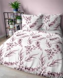 Pościel bawełniana 220x200 biała pudrowa liście 5107 B Bawełna 32 Pościel bawełniana 220x200 biała pudrowa liście 5107 B Bawełna 32