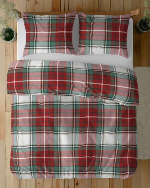 Pościel bawełniana 220x200 czerwona biała zielona kratka 5254 A Bawełna 32 Pościel bawełniana 220x200 czerwona biała zielona kratka 5254 A Bawełna 32