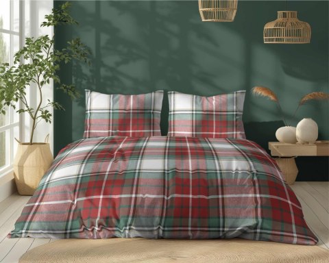 Pościel bawełniana 220x200 czerwona biała zielona kratka 5254 A Bawełna 32 Pościel bawełniana 220x200 czerwona biała zielona kratka 5254 A Bawełna 32