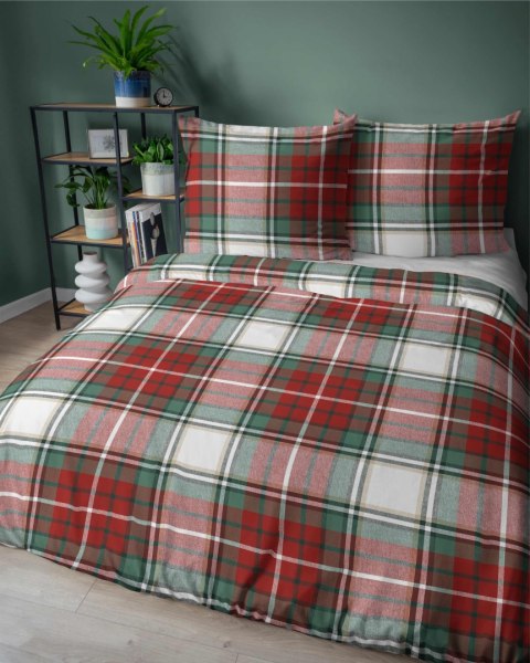 Pościel bawełniana 220x200 czerwona biała zielona kratka 5254 A Bawełna 32 Pościel bawełniana 220x200 czerwona biała zielona kratka 5254 A Bawełna 32