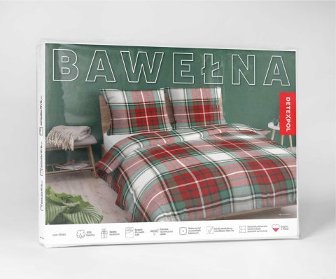 Pościel bawełniana 220x200 czerwona biała zielona kratka 5254 A Bawełna 32 Pościel bawełniana 220x200 czerwona biała zielona kratka 5254 A Bawełna 32
