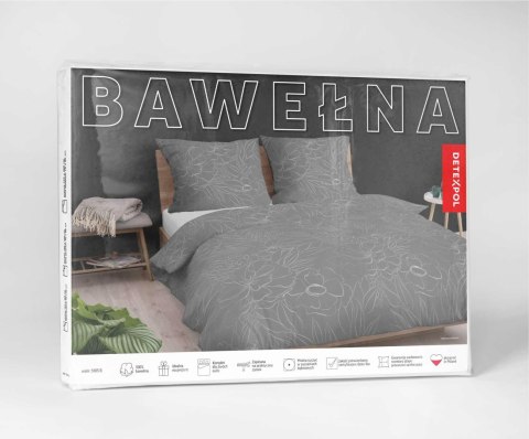 Pościel bawełniana 220x200 szara kwiaty 5105 B Bawełna 32 Pościel bawełniana 220x200 szara kwiaty 5105 B Bawełna 32