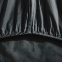 Prześcieradło satynowe z gumką 140x200 czarne jednobarwne na wysoki materac I24 Prześcieradło satynowe z gumką 140x200 czarne jednobarwne na wysoki materac I24