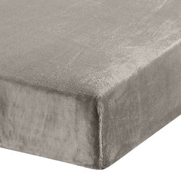 Prześcieradło z mikrofibry 140x200 Flano beżowe na wysoki materac 30 cm Eurofirany