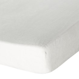 Prześcieradło z mikrofibry 140x200 Flano kremowe na wysoki materac 30 cm Eurofirany