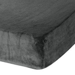 Prześcieradło z mikrofibry 140x200 Flano stalowe na wysoki materac 30 cm Eurofirany