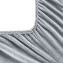 Prześcieradło z mikrofibry 220x200 Flano srebrne na wysoki materac 30 cm Eurofirany Prześcieradło z mikrofibry 220x200 Flano srebrne na wysoki materac 30 cm Eurofirany