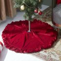Dywanik pod choinkę 80 cm bordowy welurowy NL24 Dywanik pod choinkę 80 cm bordowy welurowy NL24