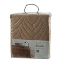 Narzuta dekoracyjna 170x210 Luiz 6 beżowa ciemna złota welurowa geometryczna Narzuta dekoracyjna 170x210 Luiz 6 beżowa ciemna złota welurowa geometryczna