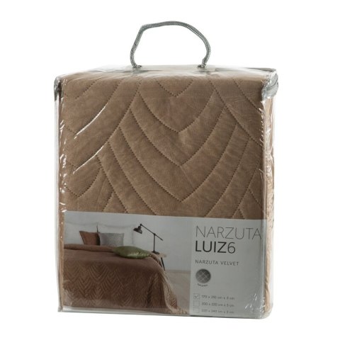 Narzuta dekoracyjna 170x210 Luiz 6 beżowa ciemna złota welurowa geometryczna Narzuta dekoracyjna 170x210 Luiz 6 beżowa ciemna złota welurowa geometryczna