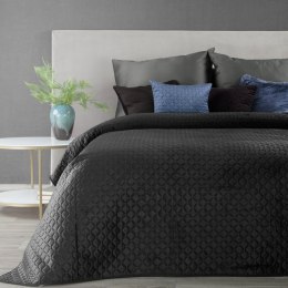 Narzuta dekoracyjna 220x240 Dimon czarna geometryczna welurowa Eurofirany