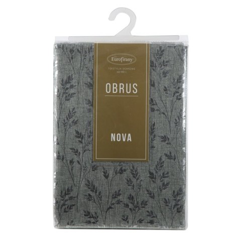 Obrus 140x260 Simona srebrny liście z błyszczącym nadrukiem Eurofirany Obrus 140x260 Simona srebrny liście z błyszczącym nadrukiem Eurofirany