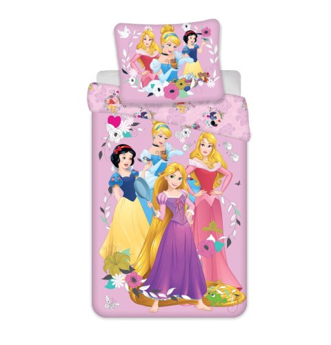 Pościel bawełniana 160x200 Ksieżniczki Princess różowa JF24 Pościel bawełniana 160x200 Ksieżniczki Princess różowa JF24