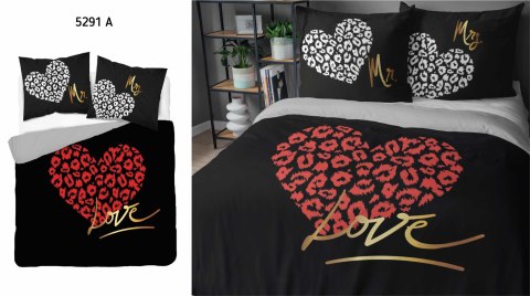 Pościel bawełniana 160x200 czarna czerwona biała On i Ona Miłość Love 5291 A Holland 52 Pościel bawełniana 160x200 czarna czerwona biała On i Ona Miłość Love 5291 A Holland 52