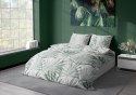 Pościel satynowa 220x200 Milargo Verde 004 zielona szara liście Faro Pościel satynowa 220x200 Milargo Verde 004 zielona szara liście Faro