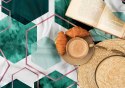 Pościel satynowa 220x200 Milargo Verde 009 zielona szara geometria Faro Pościel satynowa 220x200 Milargo Verde 009 zielona szara geometria Faro