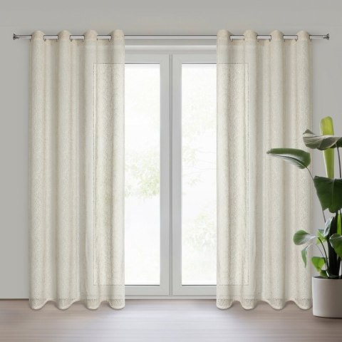Firana 140x250 Cyntia kremowa gotowa na przelotkach Eurofirany Firana 140x250 Cyntia kremowa gotowa na przelotkach Eurofirany