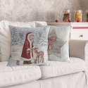 Poszewka świąteczna 45x45 Pani Mikołajowa szara czerwona gobelinowa 6129 Eurofirany Poszewka świąteczna 45x45 Pani Mikołajowa szara czerwona gobelinowa 6129 Eurofirany