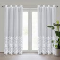 Zasłona 140x250 Jasmin biała z aplikacją kwiatową gotowa na przelotkach Eurofirany Zasłona 140x250 Jasmin biała z aplikacją kwiatową gotowa na przelotkach Eurofirany