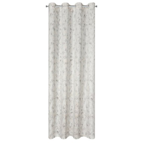 Zasłona 140x250 Kornelia kremowa z błyszczącym nadrukiem gotowa na przelotkach Eurofirany Zasłona 140x250 Kornelia kremowa z błyszczącym nadrukiem gotowa na przelotkach Eurofirany