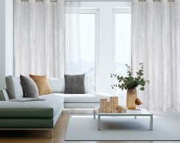 Zasłona 140x250 Renia biała srebrna gotowa na przelotkach Eurofirany