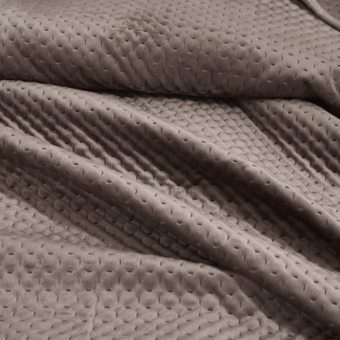 Narzuta welurowa 140x200 Maya brązowa geometryczna krzyżyki I24 Narzuta welurowa 140x200 Maya brązowa geometryczna krzyżyki I24