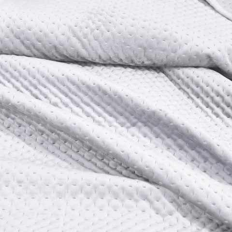 Narzuta welurowa 160x220 Maya biała geometryczna krzyżyki I24 Narzuta welurowa 160x220 Maya biała geometryczna krzyżyki I24