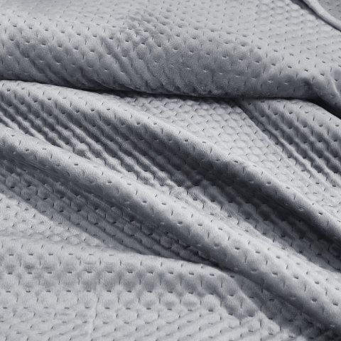 Narzuta welurowa 160x220 Maya szara geometryczna krzyżyki I24 Narzuta welurowa 160x220 Maya szara geometryczna krzyżyki I24