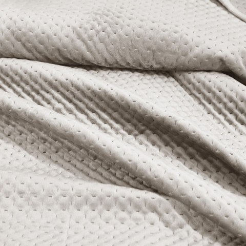 Narzuta welurowa 80x160 Maya na fotele beżowa jasna geometryczna krzyżyki I24 Narzuta welurowa 80x160 Maya na fotele beżowa jasna geometryczna krzyżyki I24