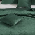 Narzuta welurowa 80x160 Maya na fotele zielona butelkowa geometryczna krzyżyki I24