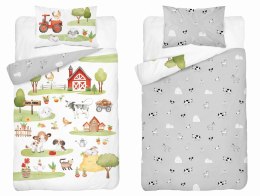 Pościel bawełniana 100x135 4999 A Farma biała zielona poszewka 40x60 Mayamoo 22
