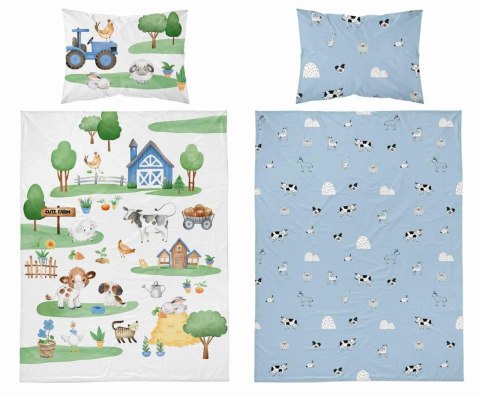 Pościel bawełniana 90x120 4999 B Farma biała niebieska zielona poszewka 40x60 Mayamoo 22 Pościel bawełniana 90x120 4999 B Farma biała niebieska zielona poszewka 40x60 Mayamoo 22
