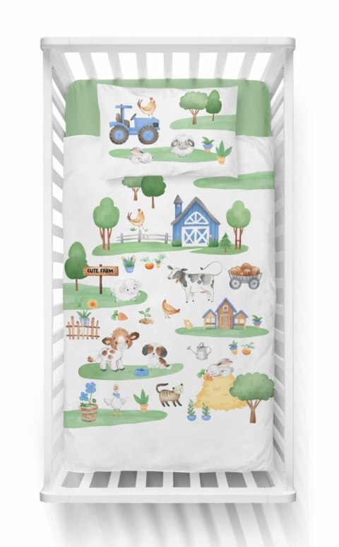Pościel bawełniana 90x120 4999 B Farma biała niebieska zielona poszewka 40x60 Mayamoo 22 Pościel bawełniana 90x120 4999 B Farma biała niebieska zielona poszewka 40x60 Mayamoo 22