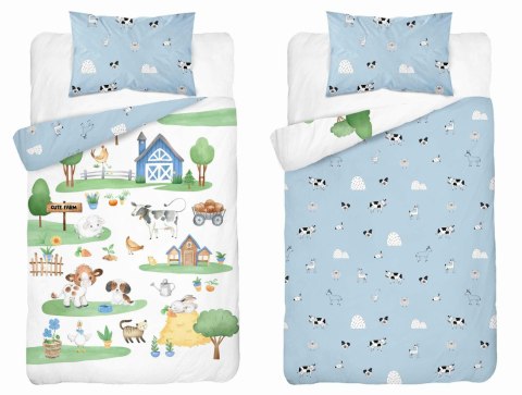 Pościel bawełniana 90x120 4999 B Farma biała niebieska zielona poszewka 40x60 Mayamoo 22 Pościel bawełniana 90x120 4999 B Farma biała niebieska zielona poszewka 40x60 Mayamoo 22